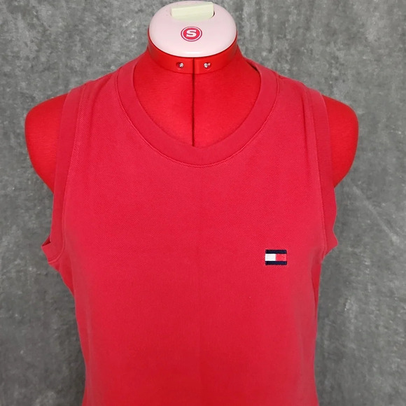 Vintage Tommy Hilfiger red sleeveless cotton dress - Picture 6 of 13